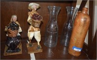 Two Vtg Paper Mache Figurines, Ceramic