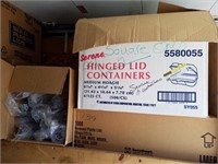 Box of Misc. Cups, Styrofoam Containers & Lids