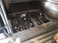 Metal Container with Silverware