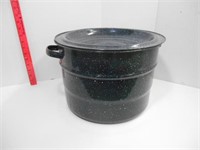 Large Speckled Enamel Canner with Lid