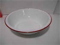 Red and White Enamel Wash Pan