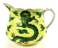 Hand Painted Chinese Dragon & Peacock Pitcher