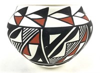 Acoma Pottery Bowl & Larry Toschik Pencil Sketch