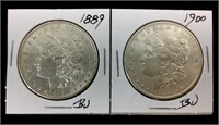 1889 & 1900 Morgan Silver Dollar Coina