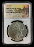 1884-o Morgan Silver Dollar Ngc Graded