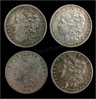 1882, 1886, 1887, 1899 Morgan Silver Dollar Coins