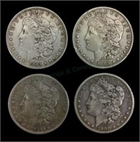 1884, 1885, 1890, 1900 Morgan Silver Dollar Coins