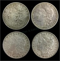 1879, 1881, 1896, 1902 Morgan Silver Dollar Coins