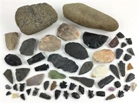 Assorted Native American Stone Tools & Arrowheads