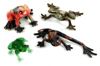 (4) Porcelain & Glass Frogs