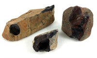 (3) Raw Stone Specimens