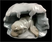 Lladro Porcelain #8061 Snowy Haven Baby Seal