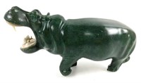 M. R. Shongwe Carved Verdite Stone Hippo