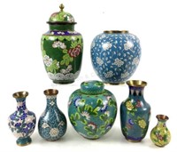 (7) Chinese Cloisonne Jars & Vases