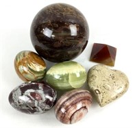 Polished Stone Eggs, Sphere, Heart, Pyramid