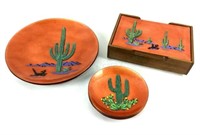 Annemarie Davidson Enamel Cactus Plates & Box