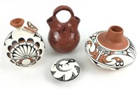 (4) Native American Pottery W/ Jemez, Zuni