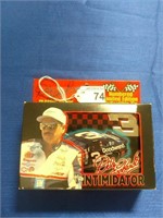 Dale Earnhardt playing cards with tin