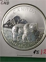 2011-Canadian $5-  1 ounce silver coin – polar