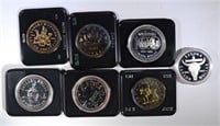 7-DIFFERENT CANADIAN 50% SILVER DOLLARS