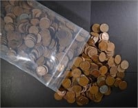 1000 MIXED DATE CIRCULATED LINCOLN WHEAT CENTS