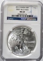 2012 AMERICAN SILVER EAGLE NGC MS 69