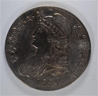 1830 CAPPED BUST HALF DOLLAR, AU
