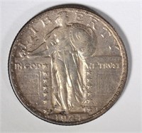 1924-D STANDING LIBERTY QTR CH AU NEAR FULL HEAD