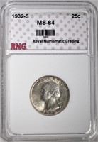 1932-S WASHINGTON QUARTER RNG CH BU