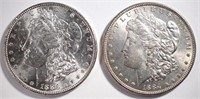 1884 & 1886 MORGAN SILVER DOLLARS, CH BU