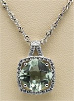 Genuine Green Amethyst Pendant