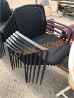 6pc Black Padded Stack Chairs