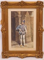 19th c. Watercolor of a Renaissance Guard