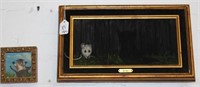 2pc "Cat in the Shadows" Painting on velvet by
