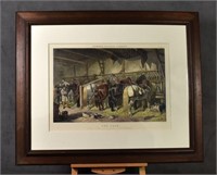 Hand-Colored Engraving of "Fores's Stable Scenes"