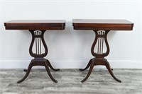 PAIR OF FOLDING CONSOLE OR GAME TABLES