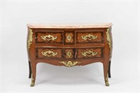 FRENCH LOUIS XV STYLE MARBLE & ORMOLU COMMODE