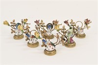 (6) FRENCH PORCELAIN PLACE CARD HOLDERS