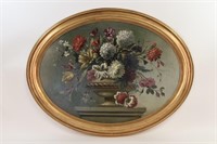 19TH C. CONTINENTAL FLORAL STILL LIFE PAINTING