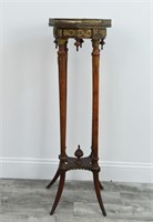 VICTORIAN MARBLE TOP PEDESTAL WITH ORMOLU