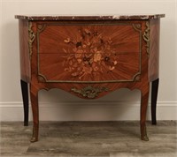 FRENCH STYLE MARBLE TOP COMMODE