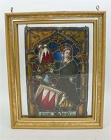 15TH/16TH C. STYLE LEADED STAINED GLASS WINDOW