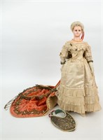 19TH C. POURED WAX DOLL