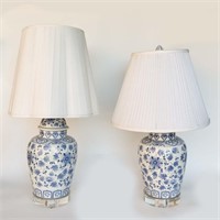 20TH C. CHINESE PORCELAIN GINGER JAR LAMPS
