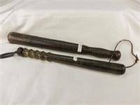 Two Large Billy Clubs or Batons