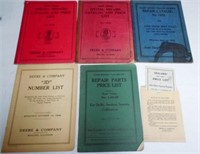 (5) JD Parts Catalogs and Lists