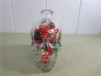 Glass Skull Filled w/Dice - Some are Very Unique!