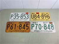 Vintage 1950's-60's WI License Plates