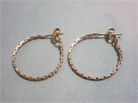 14K Gold Hoop Earrings, 1.8g
