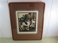 Framed Painting - Hunter w/Hounds by